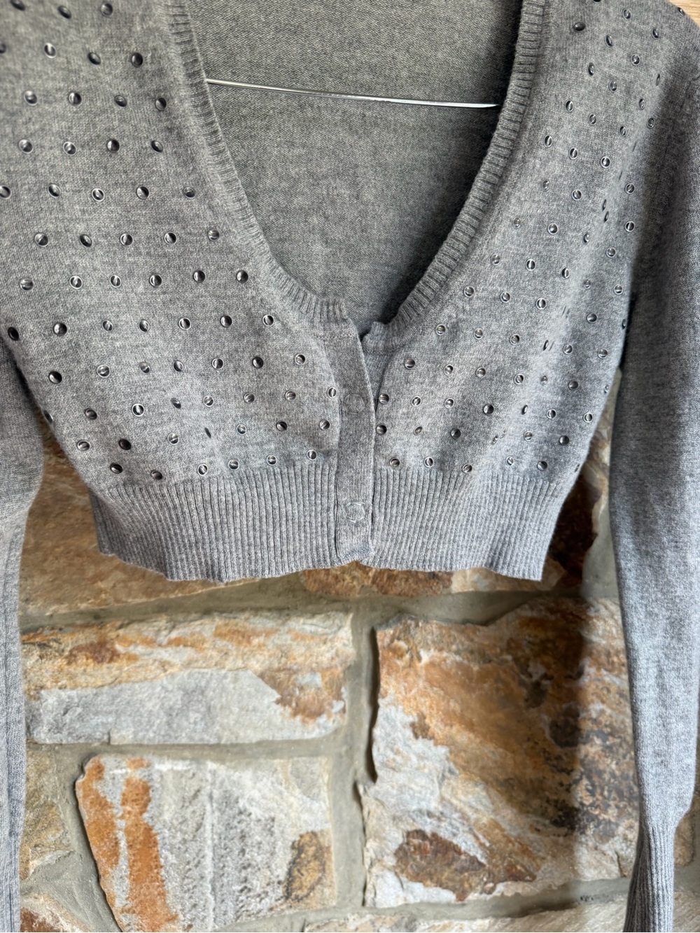 Daniele Fiesoli Italy Studded Merino Cashmere Cardigan XS - Picture 11 of 16
